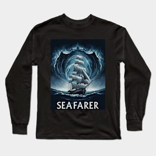 Ship Artwork Sea Travel Painting Long Sleeve T-Shirt